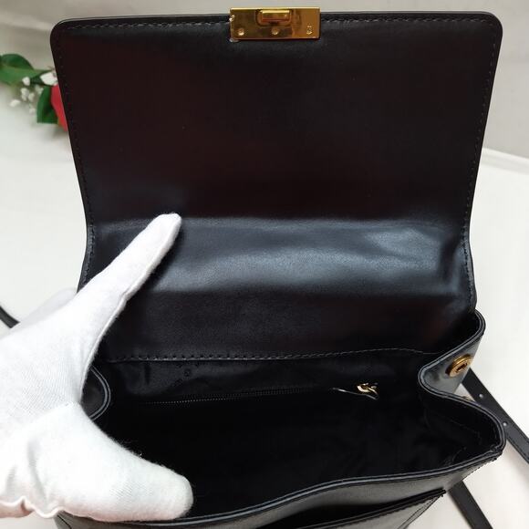 Michael Kors Mindy Black Leather Chain Pushlock Flap Closure Backpack - $398 main image 6